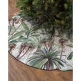 thumbnail image 2 of Green Palm Trees Christmas Tree Skirt 48 Inches Large Christmas Skirt Tree, Summer Botanical Tropical Leaves Tree Skirt Christmas Decorations for Fireplace Party Holidays Indoor Outdoor, 2 of 7