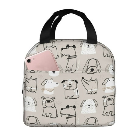 Insulated Lunch Bag for Women Men - Puppy print Leakproof Cooler Lunch Box for Women Men  Lunch Tote Bags for Work School Picnic Travel