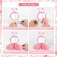 thumbnail image 5 of 8Pcs Pink Bow She’s Tying the Knot Honeycomb Centerpieces for Bridal Shower Decor, Princess Bows Centerpieces Table Topper for Bachelorette Wedding Engagement Party Decorations, 5 of 6