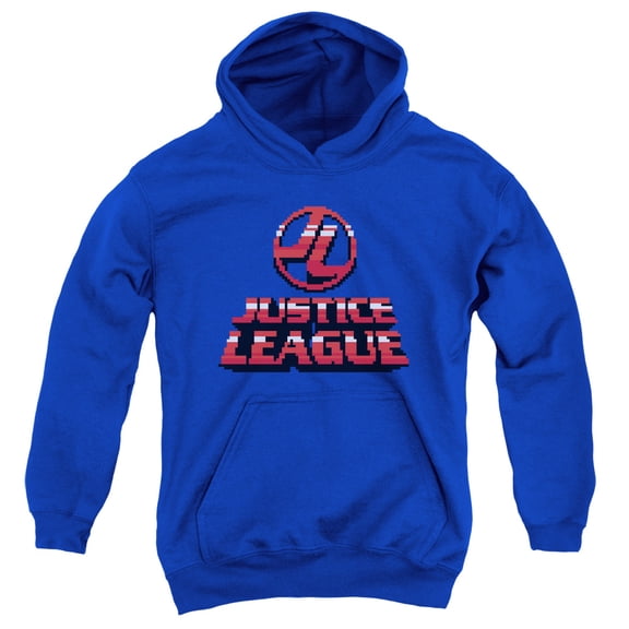 Jla - 8 Bit Jla - Youth Hooded Sweatshirt - Small