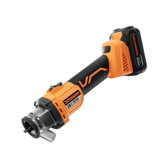 DOVAMAN 20V Brushless Drywall Cut-Out Tool, 30,000 RPM, Adjustable Depth, 98% Dust Collection, LED, with Battery, Charger & Bag