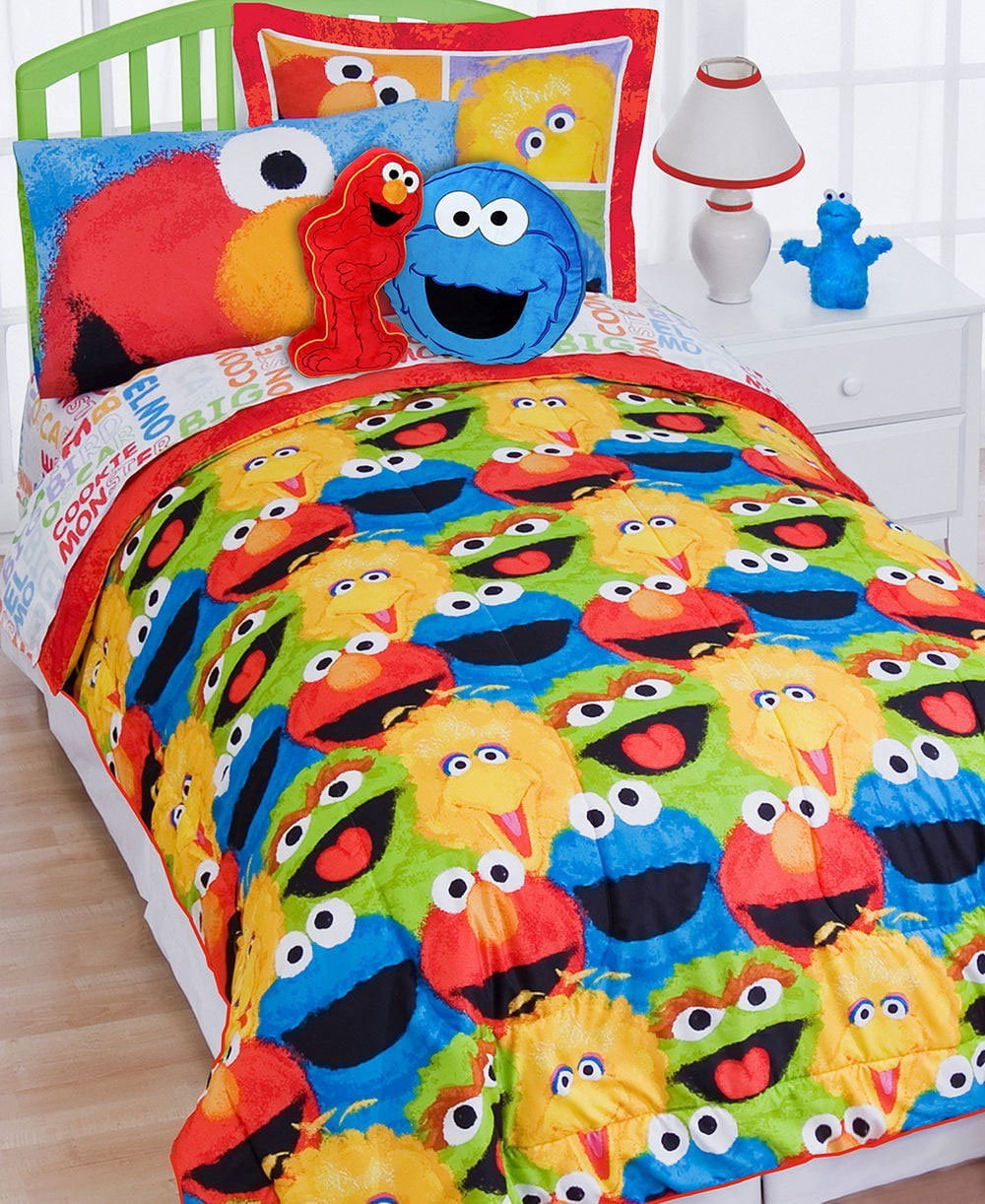 セサミストリート  掛け布団 Sesame Street Comforter Pillow Sham Set Elmo Chalk Bedding