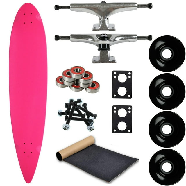 Moose Longboard Complete Maple Cruising Carving 43" Pink/Silver DIY Assembly