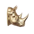 thumbnail image 5 of Rhino Head Sculpture Wall Mount Art Gold Color, 5 of 5