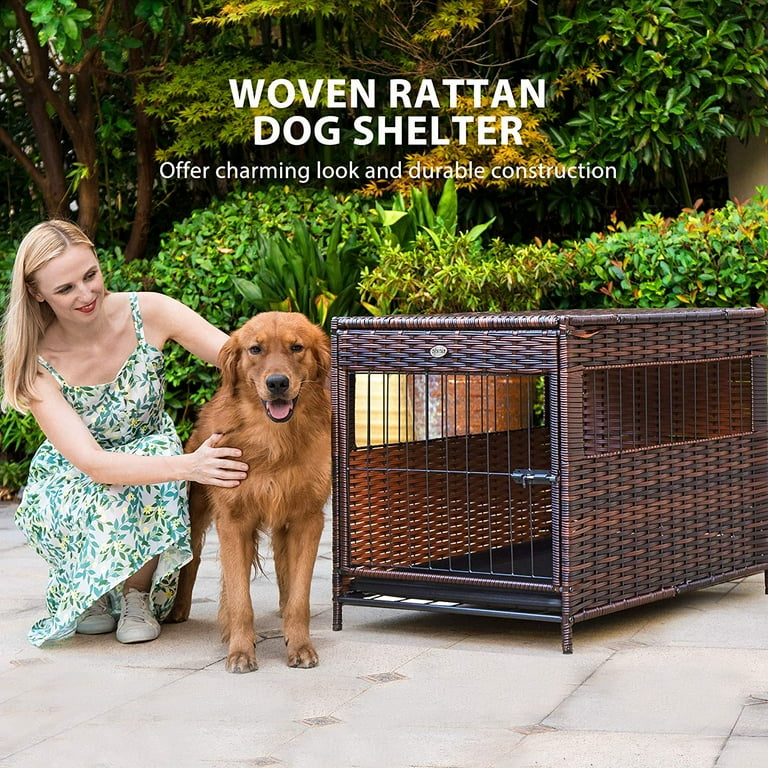 Wicker dog cheap cage