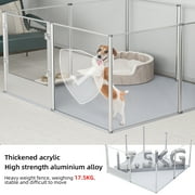 BingoPaw Clear Dog Whelping Box Fence Pet Breed Pen Playpen with Waterproof Pad, 24 H