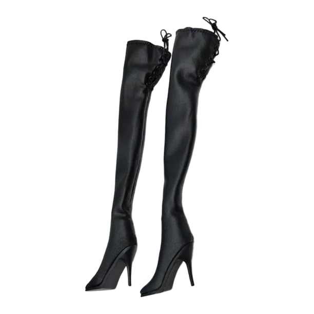 High Neck Action Figure Boots Stylish PU Leather Costume Accessories Gifts 1/6 Scale Fashion Soldier Women's Boots for Soldiers Figures Accs Sunnimix Botas de figuras de acción