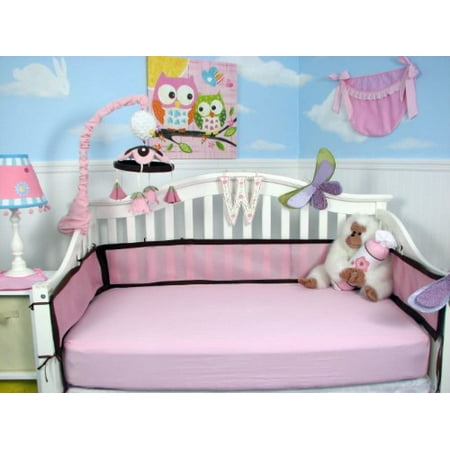 Soho Baby Crib Bumper Deluxe Mesh Liner Pink And Brown Walmart