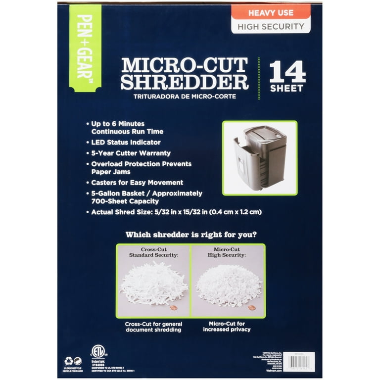 Pen + Gear 14-sheet Micro-Cut Paper/Credit Card/CD Pullout Shredder - Walmart.com Pen + Gear 14-sheet Micro-Cut Paper/Credit Card/CD Pullout Shredder - Walmart.com