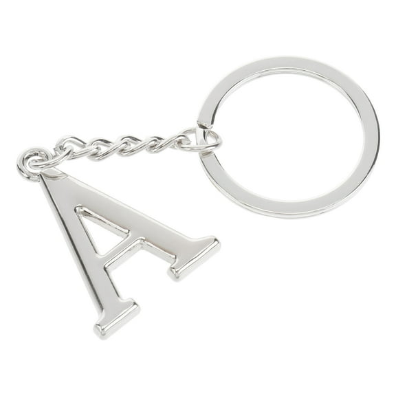 Set of 3 Key Ring Initial Letter Keyring Custom Photo Keychain Silver