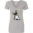 thumbnail image 3 of Inktastic Tri Color Corgi Women's V-Neck T-Shirt, 3 of 5