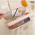 thumbnail image 3 of Large Capacity 2 Compartment Kawaii Pencil Case Canvas for Stationery and Makeup, 3 of 5