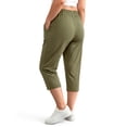 thumbnail image 4 of WellSize Plus Size Capri Pants for Women High Waisted Split Casual Lounge Pants With Pockets Summer Lightweight Cropped Pants, 4 of 7