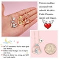 thumbnail image 4 of Turandoss 14K White Gold Plated Colorful Cz Initial Unicorn Heart Pendant Necklaces for Teens Little Girls Daughter Kids Jewelry Birthday Gifts for Women Girls Age 8-12, 4 of 10
