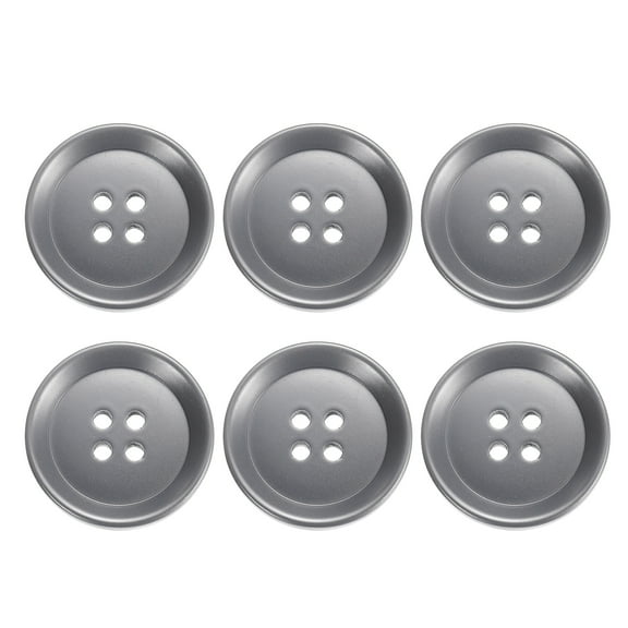 Uxcell 6pcs Sewing Button 25m 4 Holes Resin Round Craft Buttons, Grey