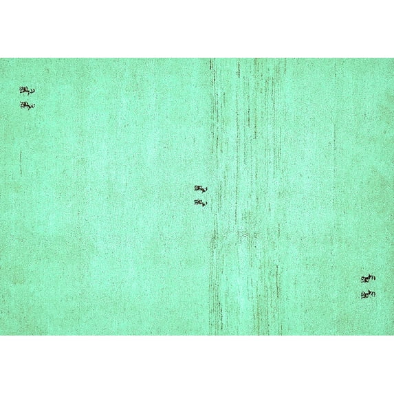 Ahgly Company Indoor Rectangle Solid Turquoise Blue Modern Area Rugs, 5' x 8'