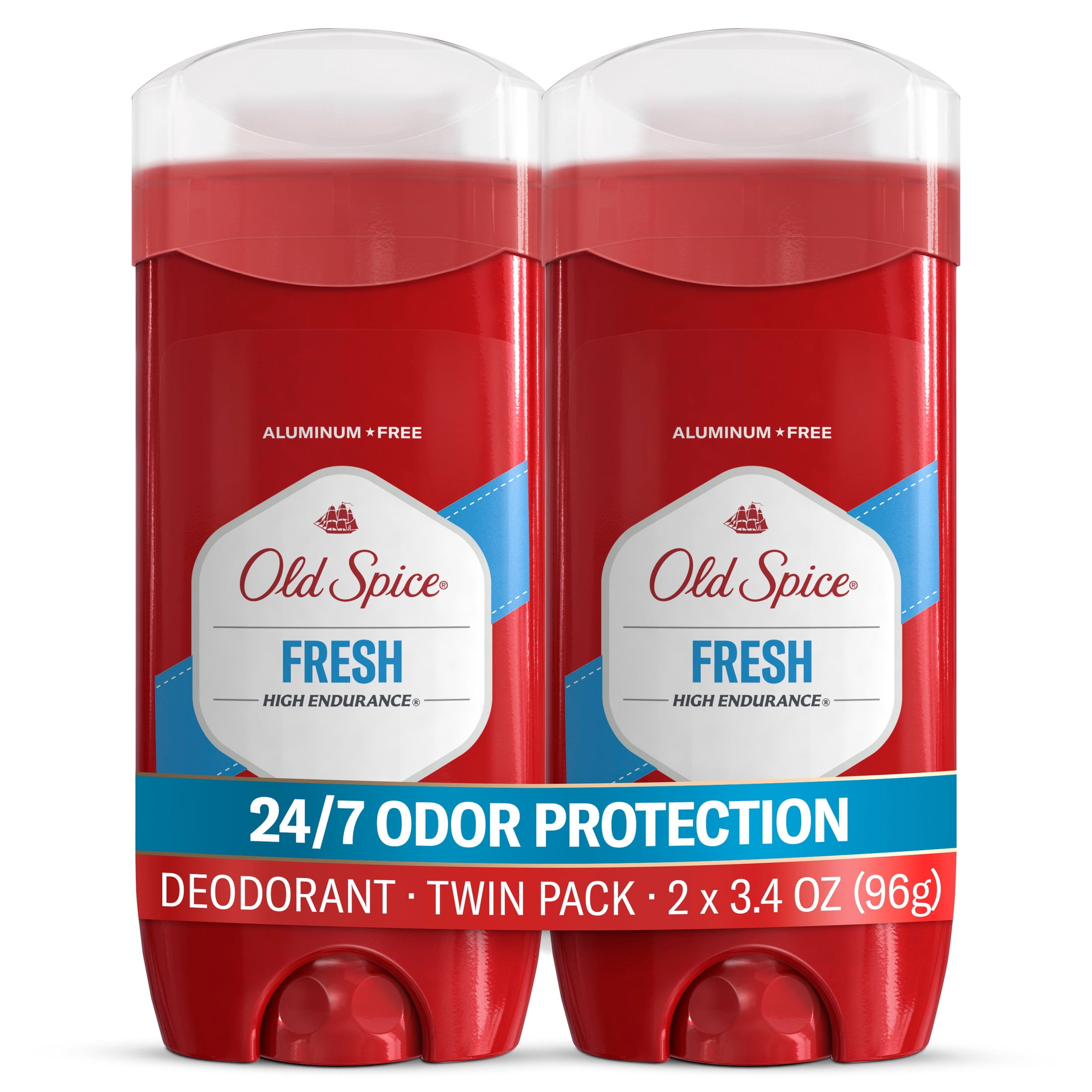 (2 pack) Old Spice Deodorant for Men, Aluminum Free, Fresh, 24/7 Odor Protection, 3.4 oz, 2-Pack