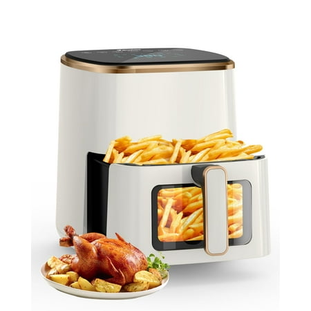 VEWIOR Air Fryer, 5.3Qt Airfryer with Viewing Window, 7 Custom Presets Large Oven with Smart Digital Touchscreen,Non-stick and Dishwasher-Safe Basket