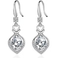 thumbnail image 1 of Silver Drop Earrings For Women Girl, Dangle Earrings With Cubic Zirconia Gift, 1 of 5