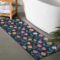 thumbnail image 2 of Pioneer Flower Floral Print Pattern Bathroom Rugs Mat, Non Slip Microfiber Bathroom Rug with Rubber Backing, Soft Mats for Bathroom Floor Tub Shower, 17"x47", 2 of 5