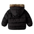 thumbnail image 4 of Ruyang Toddler Boys Fleece Lined Puffer Jacket Cute Bear Hooded Down Coat Baby Girls Winter Padded Warm Quilted Outerwear, 4 of 5