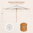 thumbnail image 2 of Grand Patio 12ft Round Tilting Patio Umbrella, Beige Faux-Wood Grain, Adjustable Height, Patio Umbrellas 12in, 2 of 8