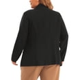 thumbnail image 4 of DARING DIVA Women's Plus Business Suit Blazer Button Work Blazer Jacket 1X Black, 4 of 6