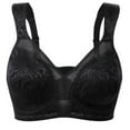 thumbnail image 6 of Wingslove Women's Full Coverage Plus Size Bra Non Padded Wireless Minimizer Bra, Black 50H, 6 of 7