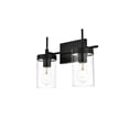 thumbnail image 7 of Living District Benny 2-Light Iron & Glass Bath Sconce in Black/Clear, 7 of 7