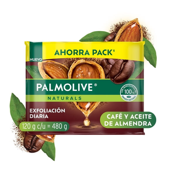 Jabón de Baño Palmolive Naturals Café y Aceite de Almendras 4x120 g
