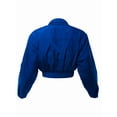 thumbnail image 3 of A2Y Women's Cropped Front Two Pocket Snap Quilted Padding Bomber Jacket Royal Blue M, 3 of 5