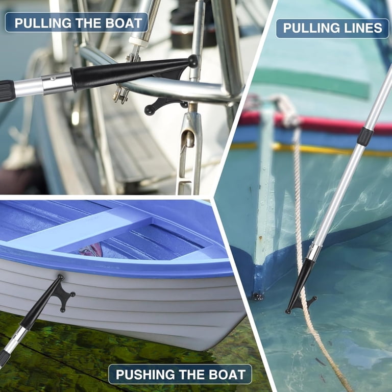 Boat Hooks For Docking,4-8ft Telescoping Pole With Hook,Sturdy And