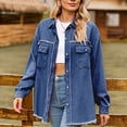 thumbnail image 4 of Leesechin Denim Jackets for Women Denim Jacket Long Sleeve Slimming Cardigan Pocket Coat Tops, 4 of 5