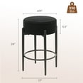 thumbnail image 5 of TUAREX Counter Height Bar Stools, Set of 2, 24" Modern Backless Round Bar Stools, Boucle Sherpa Padded Cover, for Kitchen Island, Black, 5 of 5