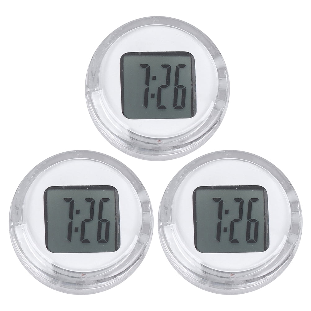 NICEXMAS 3pcs Mini Motorcycle Clocks Waterproof StickOn Digital Clock