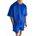 thumbnail image 2 of Men'S Two Piece Outfits Sets: Crew Neck Summer T-Shirt and Shorts Set with Pockets Royal Blue M, 2 of 7
