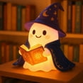 thumbnail image 5 of HongMinWen Cute Witch Ghost Reading Book Lamp,Adorable Halloween Light up Ghosts Decor,3D LED Warm, Read Books Figurine Night Lights Decor, 5 of 5