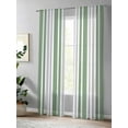 thumbnail image 4 of Sheer Curtains 108 inches Long, Gray Sage Green Stripe Vertical Stripes Modern Art Light Filtering Sheer Window Curtains Rod Pocket Voile Drapes for Bedroom Living Room, 52"Wx108"L 2 Panels, 4 of 7