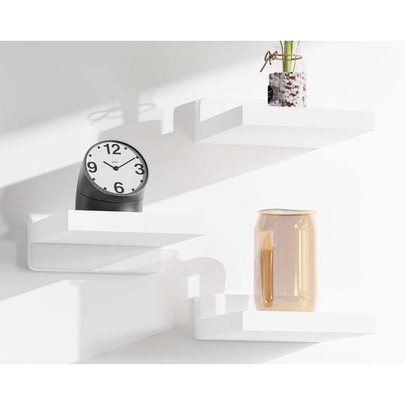 Small Floating Shelves Mini Shelves Hanging Display 5 Inch Wall Shelf for Bathroom Livingroom Bedroom,3 Pack, with 2 Types of Installation, Great for Room Decor