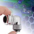 thumbnail image 1 of Brass Tow-touch Fitting, With Hiding Silicone Ring, Tube Fitting, 90 Degrees Elbow Design For PC Water Cooling System For 14MM Tube, 1 of 8
