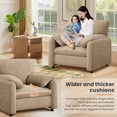 thumbnail image 5 of JONPONY Oversized Accent Chairs, 39" Wide Single Sofa Chair with Comfy Upholstered, Modern Chenille Lounge Chair, Comfortable Reading Chair for Living Room & Bedroom (Brown, 2 Pack), 5 of 9