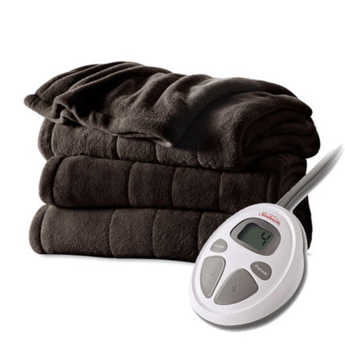 Sunbeam Channeled Microplush Electric Heated Blanket Twin Full Queen