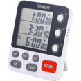 thumbnail image 1 of Triple Channel Kitchen Timer with Large LCD Display, Loud Alarm, Flashing Light, Count Up/Down Function for Cooking, 1 of 5