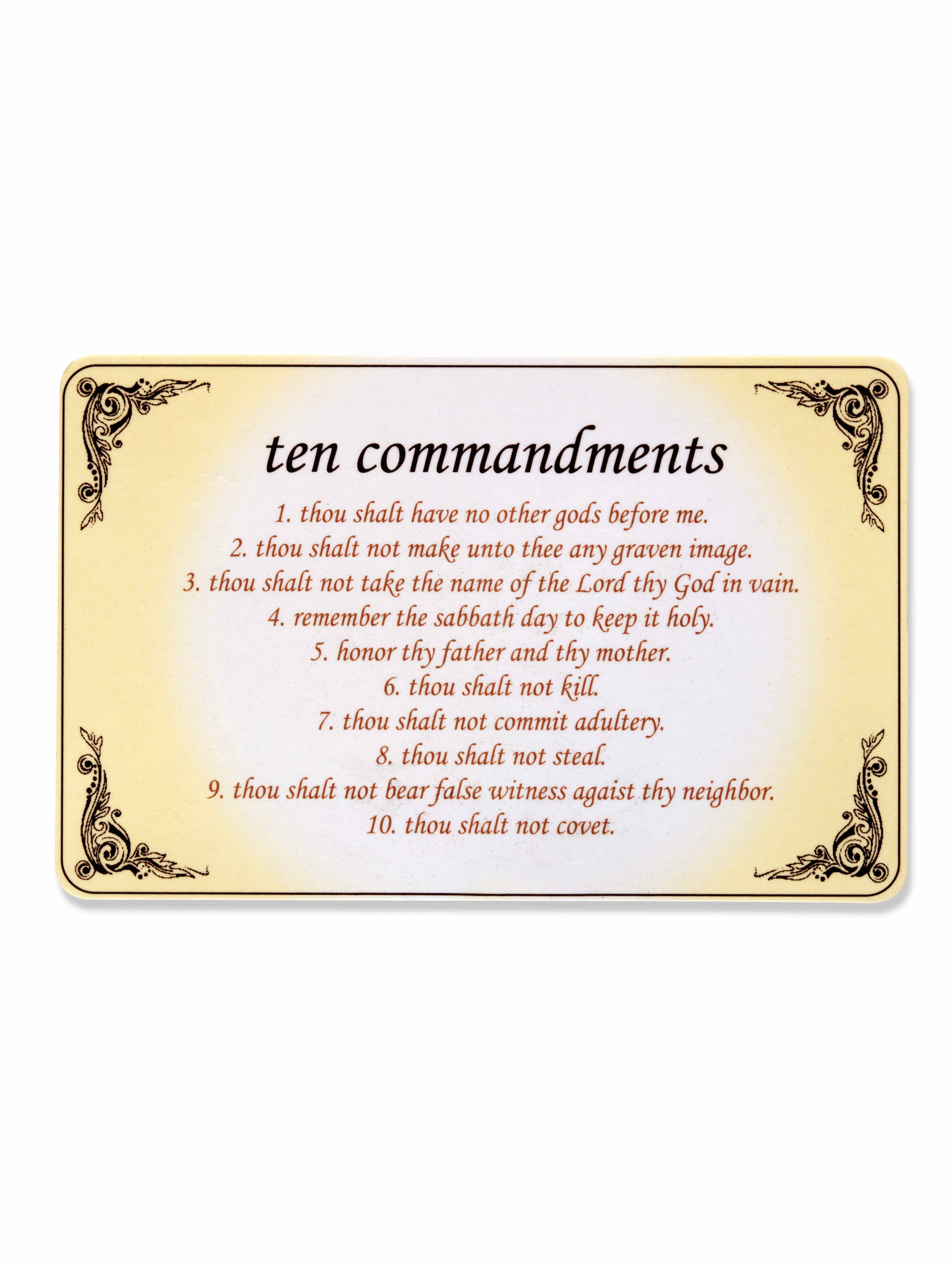 PalmBeach Jewelry Ten Commandments Bali-Style Beaded Charm Bracelet in Two-Tone Goldtone and Silvertone 8"