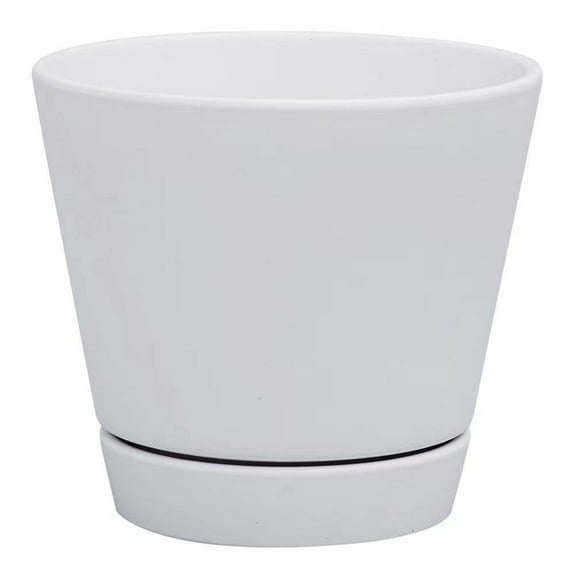 Maceta de Cerámica Mainstays 15.5x13.5 cm Blanca