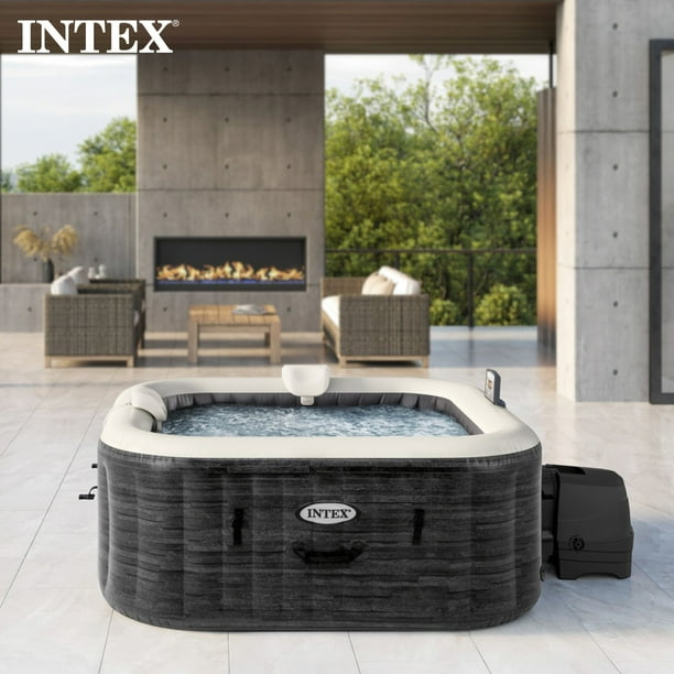 Intex PureSpa Greystone Deluxe Spa Set, 140 Bubble Jet Hot Tub