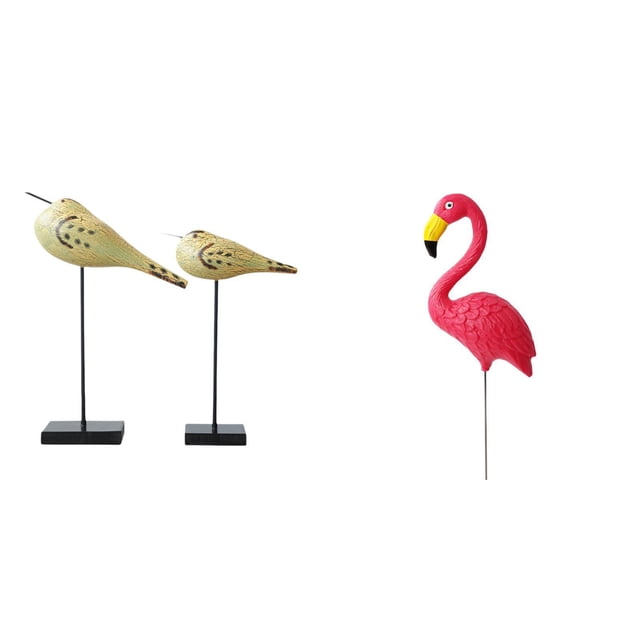 Estatuas de pájaros,Estatuas de pájaros de madera,decoración del hogar,decoraciones de pájaros,Estatua de estaca de jardín,Adorno de flamenco para jardín,patio,porche,Estatua de