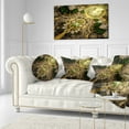 thumbnail image 2 of Designart Dark Green and Gold Fractal Flower - Floral Throw Pillow - 12x20, 2 of 4