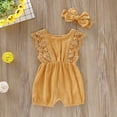 thumbnail image 5 of Summer Newborn Baby Girls Butterfly Sleeve Lace Romper + Headband Set Infant Outfits Clothes Toddler Princess Clothing Sunsuit, 5 of 6