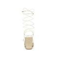 thumbnail image 2 of BLISSFUL STEP Edition Women's Lace Up Platform Heel Espadrilles Wedge Sandals White 6, 2 of 7